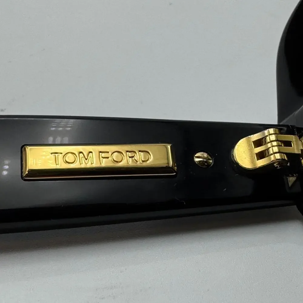 Tom Ford Sunglasses Icon TF1279 01N Black Butterfly Frame Green Lens 55mm New